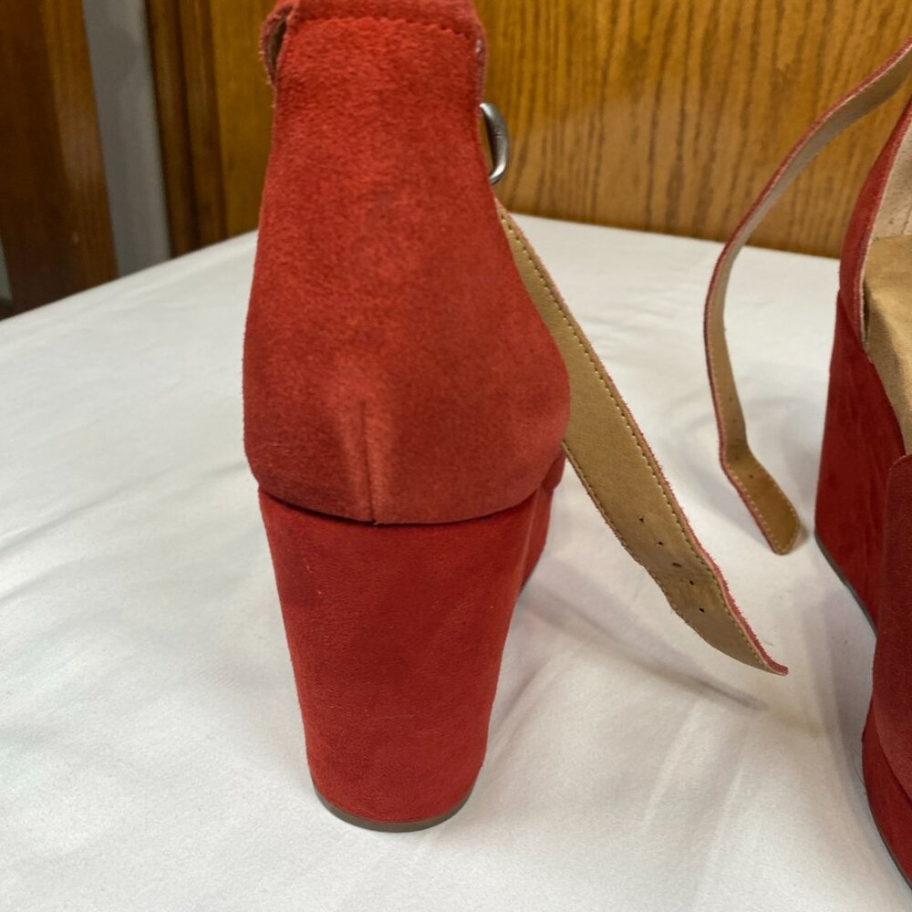Lucky Brand Yemisa Wedge Sandals Women's 9 Red - Picture 4 of 10